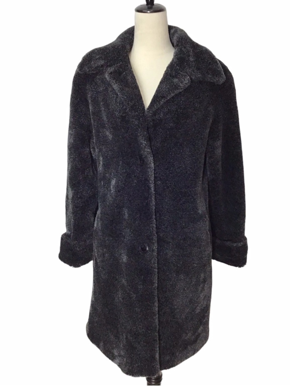 🆕 ANTHROPOLOGIE Bernardo Teddy Bear Fuzzy Faux Fur Coat Women’s Size medium